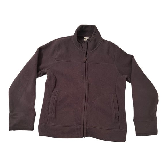 Merona Womens Large Fleece Jacket Full Zip Gray Zip Pockets - Picture 1 of 5